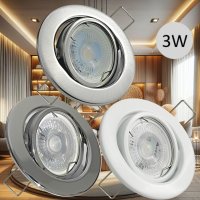 Einbaustrahler Tomas / LED Leuchtmittel 230Volt / 3Watt / 45&deg; Schwenkbar