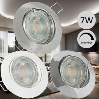 LED Einbaustrahler Jan / 230V / 7W / 450Lumen / Schwenkbar / Dimmbar