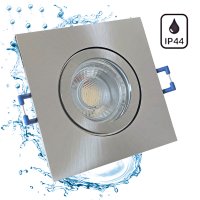 5W LED Bad Einbaustrahler Marin 230 Volt / 90 x 90 mm / IP44 / Quadratisch / 400 Lumen