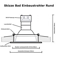 5W LED Bad Einbauleuchte Marina 230 Volt / IP44 / Clipring / 400 Lumen
