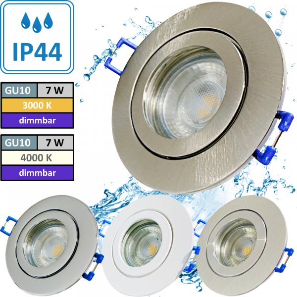 40mm Flach IP54 LED Badezimmer Einbauleuchten 5Watt Dusche Bad 230Volt