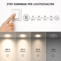 LED Einbaustrahler Marin / 230V / 5W / STEP DIMMBAR / ET = 32mm / IP44