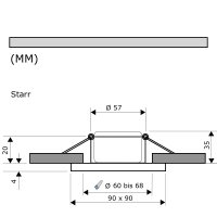 LED Einbaustrahler Marin / 230V / 5W / STEP DIMMBAR / ET = 32mm / IP44