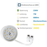 LED-Modul, 7Watt, 680Lumen, 230Volt, 50 x 23mm,...
