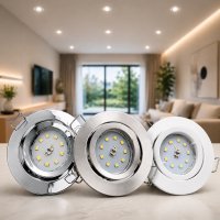 Flacher SMD LED Einbaustrahler Timo / 220Volt / 5Watt / 100% DIMMBAR  / ET=32mm