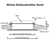 Flacher SMD LED Einbaustrahler Timo / 220Volt / 5Watt / 100% DIMMBAR  / ET=32mm