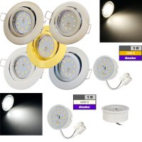 Flacher SMD LED Einbaustrahler Timo / 220Volt / 5Watt / 100% DIMMBAR  / ET=32mm