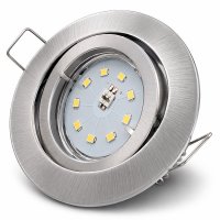 Flacher SMD LED Einbaustrahler Timo / 220Volt / 5Watt / 100% DIMMBAR  / ET=32mm