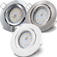 Flacher SMD LED Einbaustrahler Timo / 220Volt / 5Watt / 100% DIMMBAR  / ET=32mm