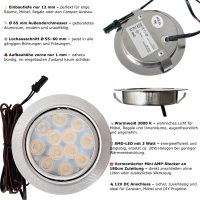3er Set / Flache LED Einbauspots Lina / 12Volt / 3W /...