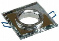 Eckiger SMD Glas Einbaustrahler Laura | 230V | 5W STEP DIMMBAR | Klarglas