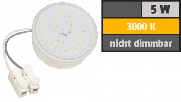 Flache LED Einbauleuchten, Weiss, 5W, 230V, Loch=60-65mm