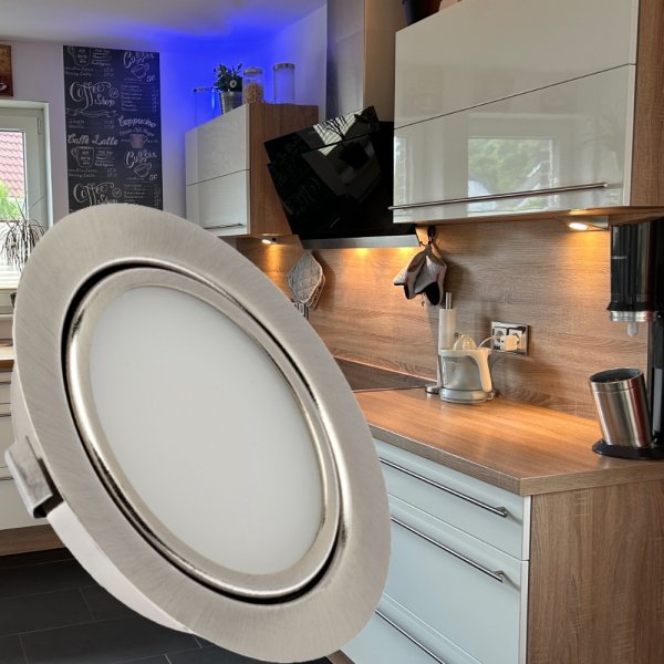 Flache LED Möbel Einbauleuchte Milena 12Volt -  3Watt - 180Lumen - Milchglas