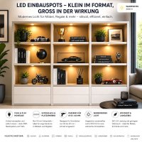 Flache LED Möbel Einbauleuchte Milena 12Volt -  3Watt - 180Lumen - Milchglas