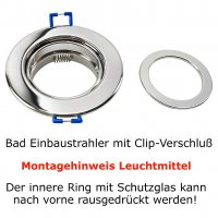 LED Einbaustrahler Marina / 230V / 7W / Loch = 60 - 68mm / ET = 32mm / IP44
