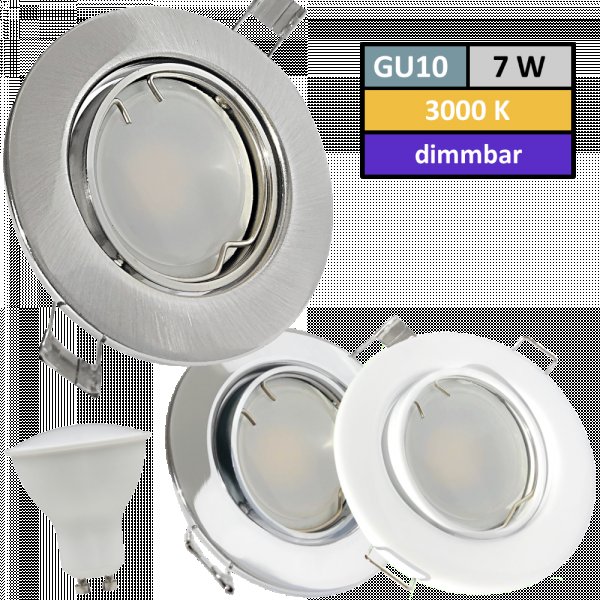 DIMMBAR / LED Einbaustrahler Tomas / 230Volt / 7Watt / 520Lumen / Gu10