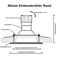 LED Einbaustrahler TOMAS • GU10 6W • 230V...