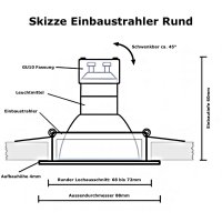 LED Einbaustrahler TOMAS • GU10 6W • 230V • warmweiß • schwenkbar