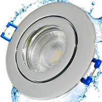 3W LED Bad Einbaustrahler Marina | 12V | IP44 | Rund | Klares Schutzglas | Ohne Transformator