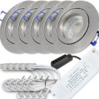 5er Set = 12Volt Bad Einbaustrahler Marina | IP44 | 3W |...