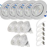 5er Set = 12Volt Bad Einbaustrahler Marina | IP44 | 3W | MCOB LED | inklusive LED Trafo 20Watt