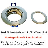 5er Set = 12Volt Bad Einbaustrahler Marina | IP44 | 3W | MCOB LED | inklusive LED Trafo 20Watt