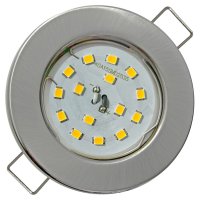 LED Einbaustrahler Tom | Flach | 230V | 7W | ET-30mm | Edelstahl geb&uuml;rstet