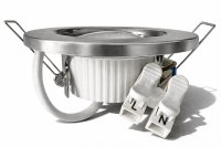 LED Einbaustrahler Tom | Flach | 230V | 7W | ET-30mm | Edelstahl gebürstet | STEP DIMMBAR