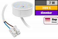 LED Einbaustrahler Tom | Flach | 230V | 7W | ET-30mm | Edelstahl geb&uuml;rstet | STEP DIMMBAR