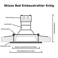 IP44 | SMD LED Einbauleuchten Marin | 5Watt | 230Volt | Quadratisch