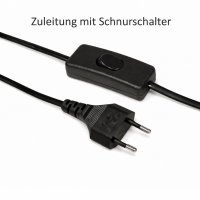 3 Stück - Flache LED Möbel Einbauleuchte Milena 12V - 3W - LED Trafo, 230V Zuleitung mit Schnurschalter