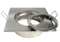 LED Einbaustrahler Dario 7W, schwenkbar, flach, Edelstahl gebürstet / Weiß