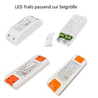 Sets Flache LED Einbauleuchte - 12V - 2W - Silber - 72mm - mit Trafo