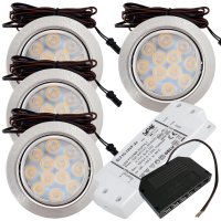 4er Set / Flache LED Einbauspots Lina / 12Volt / 3W /...