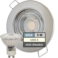 LED Einbaustrahler Tom / 230V / 5Watt / 400Lumen / Silber / Neutralweiss 4000k