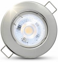 LED Einbaustrahler Tom 5W 230V Neutralweiß 4000K – Edelstahl gebürstet oder Weiß