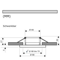 Flacher SMD LED Einbaustrahler Tomas | 230V | 7Watt | DIMMBAR | ET=30mm