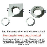 2er Set = 12Volt Bad Einbaustrahler Marin | IP44 | 3W | MCOB LED | inklusive LED Trafo 12Watt