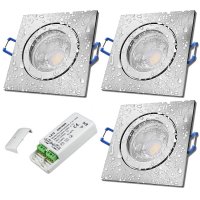 3er Set = 12Volt Bad Einbaustrahler Marin | IP44 | 3W |...