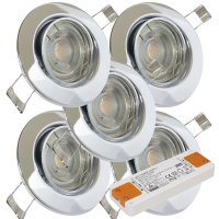 12Volt MCOB LED Einbaustrahler Tomas | 5Watt | Gu5.3 Sockel | MR16 Fassung | Mit LED Trafo