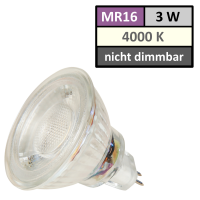12Volt MCOB LED Einbaustrahler Timo | 3Watt | Gu5.3 Sockel | MR16 Fassung | Mit LED Trafo