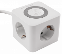 Tischsteckdose, 3 x Steckdose, 2 x USB-A, 1 x USB-C, QI aufladen