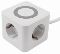 Tischsteckdose, 3 x Steckdose, 2 x USB-A, 1 x USB-C, QI aufladen