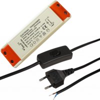 Halogen Trafo 105 W – 12 V, eckig, mit 230 V Zuleitung & Schnurschalter