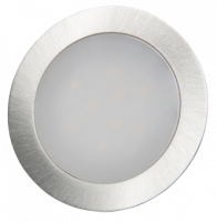 2 x SMD Bodeneinbauspots 12Volt + Rundtrafo. Für Laminat, Parkett, Fliesen usw. Begehbar - IP67. Abwaschbar.