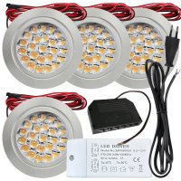 4 Stück Flache LED Möbel Einbaustrahler Mira -...