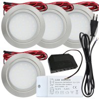 4 Stück Flache LED Möbel-Einbaustrahler Mila...