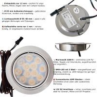 6er Set / Flache LED Einbauspots Lina / 12Volt / 3W /...