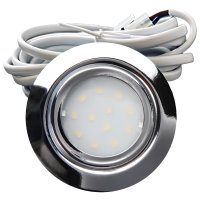 Sets Flache LED Einbauleuchte - 12V - 2W - Chrom - 72mm - mit Trafo