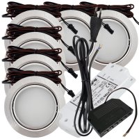 6 Stück - Flache LED Möbel Einbauleuchte Milena...